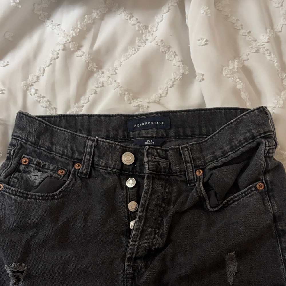 Aeropostale Women's High Rise Charcoal Jeans